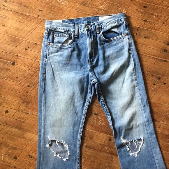 Rag & Bone raw edge distressed cropped size 26 jeans - Picture 1 of 5